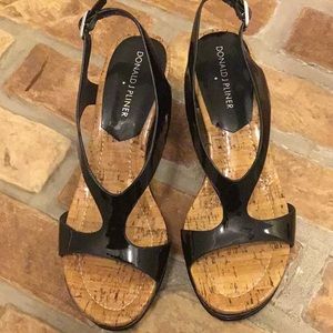 Donald J. Pliner black patent sandals